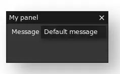 A panel with a textbox that has a label to the left of it.