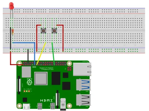 Circuit Diagram for using button presses to modify PWM.