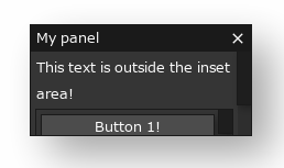 A panel with an inset region that is at a fixed position - it has its own scrollbar.