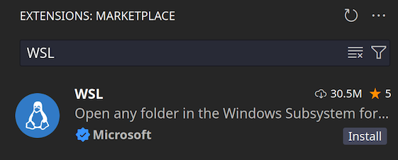 Adding WSL extension in Visual Studio Code